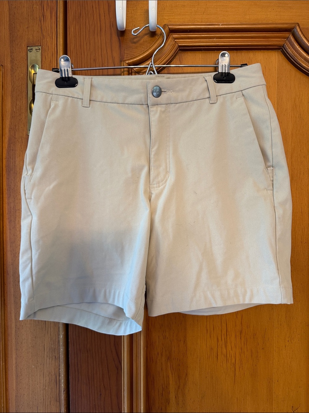 Men's Flat Front Stretch Chino Shorts - Cream